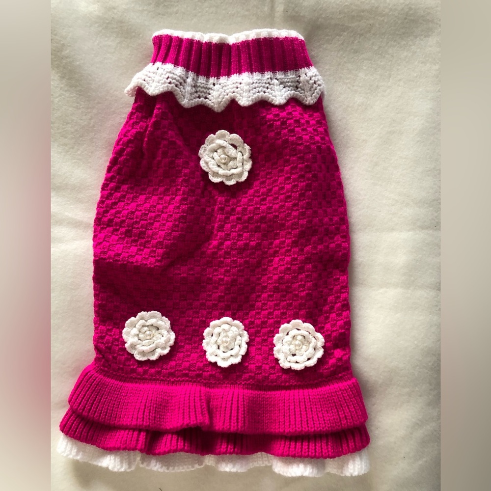 Textured knit sweater dress for dogs by Joytale